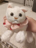蓝诗诺小猫咪毛绒玩具仿真宠物玩偶动物模型儿童猫偶猫咪公仔送儿童礼物 仿真猫-白猫【毛绒款】 均码 实拍图
