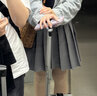 萝美酱百褶裙女夏季短裙jk制服小裙子学院风高腰春秋a字半身裙小个子 浅灰色加长款（抗皱西装面料） M 【建议95-105斤】 实拍图