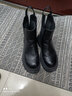 百丽（Belle）厚底烟筒靴女英伦风切尔西靴X2G2DDD3 浅黑 35 (225mm) 实拍图