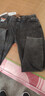 森灰大码牛仔裤女松紧腰胖MM加绒裤子显瘦宽松弹力200斤高腰哈伦裤 黑灰色 常规 不加绒 长裤 4XL 推荐160至180斤 实拍图