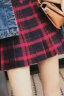 欧贝汐半身裙女百褶裙春夏春秋冬季裙子A字半裙学生j格裙学院风女装短裙 大红色 S 实拍图