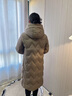隽狐中老年羽绒服女款过膝长款妈妈冬装加厚大码老人奶奶太太冬季外套 咖色 2XL 【推荐121-135斤】 实拍图