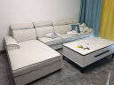 初屋 沙发 现代简约科技布沙发客厅小户型北欧风格沙发组合整装家具 米白色（棉麻布+乳胶+海绵坐包） 单人位+双人位+贵妃位 实拍图