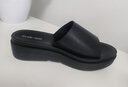 ZHR拖鞋女牛皮帮面厚底增高凉拖外穿气质一字拖女轻便百搭ES73黑色38 实拍图