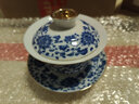 容山堂京韵盖碗茶杯陶瓷大号珐琅彩绘三才青花泡茶碗功夫茶具配件 陶瓷珐琅彩盖碗-缠枝莲花 实拍图