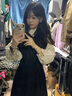 妙奕嘉长袖衬衫连衣裙女士裙子长裙衣服女装新品春秋新款黑色小个子套装 米黄衬衫背心连衣裙两件套 M 【建议80-100斤】 实拍图