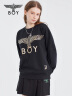 BOY LONDON【经典款】冬情侣款logo圆领休闲百搭潮牌卫衣N03909 黑色 经典款 L 实拍图