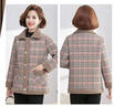 婉荷中老年女装气质加绒加厚外套翻领格子棉衣大衣中年妈妈短棉袄棉服 实拍图