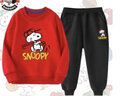 史努比（SNOOPY）史努比儿童卫衣套装2025春季新款女童男童运动童装休闲裤子两件套 绿色 120 实拍图