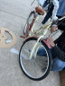 凤凰（PHOENIX）凤凰自行车女男士式成年学生通勤城市复古亲子淑女脚踏轻便单车 24寸樱花米黄【升级加厚铝轮】 实拍图