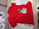 尚涛短袖t恤女夏季女装新款韩版宽松显瘦休闲体恤女上衣打底衫 红色-板凳女孩 L 建议100-110斤 实拍图