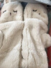 柳欣 手套女秋冬季可爱兔子翻盖半指露指加厚防寒保暖手套学生日礼物 米色 均码 实拍图