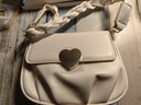 铂呐苓包包女褶皱云朵包2025七夕手提包斜挎包潮时尚圆形单肩包七夕礼物 桃心锁扣褶皱小方包【米白色】 实拍图