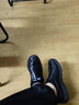 老人头（LAORENTOU)皮鞋男士商务休闲鞋软面皮压花纹套脚爸爸鞋厚底懒人鞋 A90223 黑色 43 实拍图
