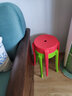 毓哲 简易塑料凳子家用板凳加厚成高凳时尚创意胶凳圆凳 加厚-绿色 实拍图