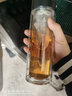 希诺（HEENOOR）茶水分离杯男士双层保温透明泡茶玻璃杯浓淡自控办公高档商务水杯 隔热防烫-7096黑色-360ml 实拍图