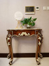 麦帝罗 欧式玄关桌现代玄关台 雕花装饰桌 半圆美式玄关柜门厅桌 6_102cm实木色香槟金 实拍图