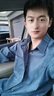 花花公子（PLAYBOY）衬衫外套男夏季潮流商务休闲男装夹克春秋季宽松秋装男士衣服褂子 灰色 2XL 实拍图