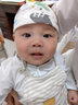 幼稚龙新生儿帽子夏季宝宝胎帽婴儿纯棉帽子空顶帽超薄透气护囟门脑门帽 纯棉【蓝小兔】 L码【3至12个月】40-48cm 实拍图