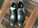 卡帝乐鳄鱼（CARTELO）男士婚鞋经典商务正装鞋低帮系带内增高皮鞋Z9273 黑色 40 实拍图