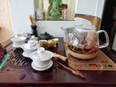嵊艺 实木小户型茶桌椅组合移动喝茶阳台简约现代家用功夫客厅办公室 小茶桌整套加盖板配玻璃壶 花利色 实拍图