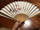 王星记扇子玉骨手绘宣纸折扇男士玉竹扇子中国风9寸杭州礼品工艺扇汉服 玉骨手绘-暗香梅花 9寸 实拍图