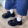 靖话黑色粗跟小皮鞋女2025春夏季新款日系jk制服配裙子单鞋百搭乐福鞋 黑色亮光 37 (235mm) 实拍图
