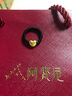 阿梵尼 黄金戒指女心形足金转运珠足金红绳手工编织戒指节日礼物 定价  足金心形戒指黑绳10-11# 实拍图