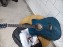 雅萨特奥民谣单板木吉他新手入门初学者云杉木吉他男女学生旅行乐器练习 38英寸缺角（擦色蓝大礼包） 实拍图