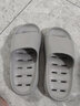 merdor卫生间拖鞋男夏季浴室家用洗澡防滑漏水速干情侣凉拖鞋女室内厚底 灰色(加厚鞋底) 41-42 实拍图