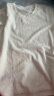 尚都比拉春秋重工浮雕肌理感圆领长袖t恤女纯色宽松女装上衣 米白色 M  实拍图