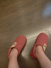 惠夫人冬季棉拖鞋女包跟居家情侣保暖防滑月子鞋家用男士简约厚底 细格子包跟 粉色 38-39 (适合37-38码穿) 实拍图