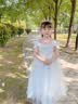 彬单儿童礼服长款蓬蓬裙高端洋气夏季女童连衣裙钢琴表演服 白色 130  实拍图