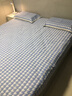 绿诺（LuNuo） 纯亚麻凉席三件套 法国雨露亚麻床单 空调粗布软席 加厚母婴席 大千鸟格蓝色 三件套 1.8m床适用 210cm*230cm 实拍图