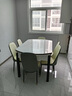 章玺岩板餐桌椅组合现代简约可伸缩轻奢方圆餐桌家用小户型实木饭桌子 卡塔金白+黑白框架【12mm岩板】 1.2米 单张桌【不含椅】 实拍图