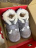 卡特兔童鞋儿童雪地靴男宝宝棉鞋加绒女童学步鞋毛毛鞋婴儿冬季机能鞋子 灰色 28 内长17.5cm  脚长16.3-16.9 实拍图
