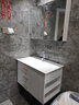 帝都(didu) 实木浴室柜浴室柜组合套装洗手盆陶瓷一体卫生间洗脸盆柜侧柜吊柜洗漱台洗手台 60cm青灰色普通镜柜 实拍图