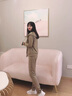 早美 卫衣女春秋季新款韩版休闲运动服套装女长袖连帽三件套女装潮 卡其 L 建议体重98-113斤 实拍图