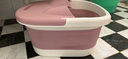 北杉（BEiSHAN） 泡脚桶折叠足浴盆足浴桶家用带滚轮高脚洗脚盆泡脚盆手提洗脚桶 可折叠带盖洗脚盆（少女粉） 实拍图