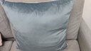 思篇柔软轻奢抱枕天鹅绒沙发靠垫客厅欧式床头靠背靠枕汽车办公室腰枕 灰蓝色(荷兰绒) 抱枕套45*45cm（不含芯） 实拍图