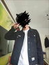 gxmy牛仔夹克外套男士套装春秋季新款一套青年搭配翻领衣服男装三件套 862黑色+白T+551黑裤 XL 【120-140斤】 实拍图