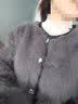 百图betu女装秋冬新款短外套ins风拼边设计环保皮草外套女2310T65 深灰 M 实拍图