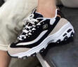 斯凯奇（Skechers）熊猫鞋黑白金休闲运动厚底增高经典复古季66666228 男款/黑色/金色/BKGD 42.5 实拍图