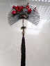 家兴旺新中式铁艺扇子壁饰壁挂客厅电视背景墙挂饰创意餐厅玄关墙壁装饰 梅花红30cm 实拍图