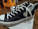 战澈低帮透气帆布鞋男女学生经典百搭板鞋潮流情侣休闲低邦运动鞋 经典黑 35 实拍图