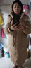 雅鹿品牌长款羽绒服女长过膝新款冬季加厚保暖时尚宽松鸭绒连帽外套 卡其色 S （推荐100-125斤） 实拍图