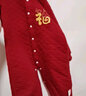 婧麒宝宝拜年服连体衣服冬装夹棉百日宴满月红色新生婴儿过年 红色吉祥如意【四季款】 73cm 实拍图