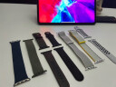 达梭适用苹果手表带iwatch10/9尼龙弹力编织带Apple watch3/4/5/6/se/7/8男女款单圈ultra表带 橄榄绿色 44/45/46表盘M码-腕围161-173mm 实拍图