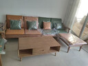 蒙特洛华北欧实木沙发客厅小户型新中式直排原木风沙发适老家具佛山白蜡木 四人位277cm 升级加厚封板【冬夏两用】 实拍图