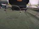 蔡司（ZEISS）镜片近视眼镜框男钛架防蓝光辐射眼镜女配眼镜有度数金边多边形 银色（时尚圆框） 实拍图